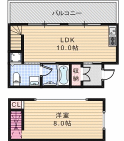 35平米1LDK501号室（契約済）の画像