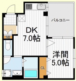 28平米1DK502号室（契約済）の画像