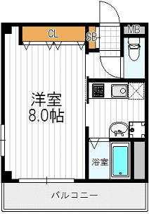 24平米1K306号室（契約済）の画像