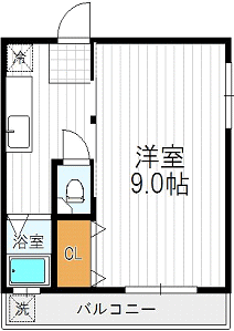 24平米1K506号室（契約済）の画像